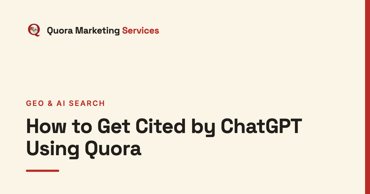 How to Get Cited by ChatGPT Using Quora