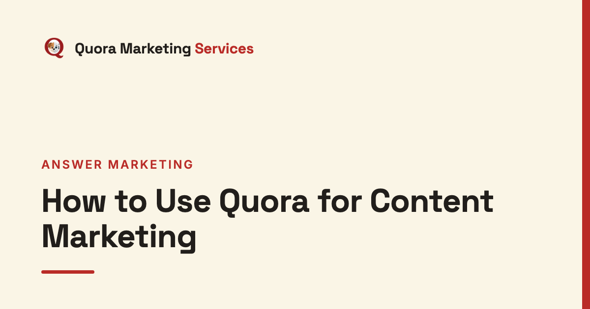 How to Use Quora for Content Marketing