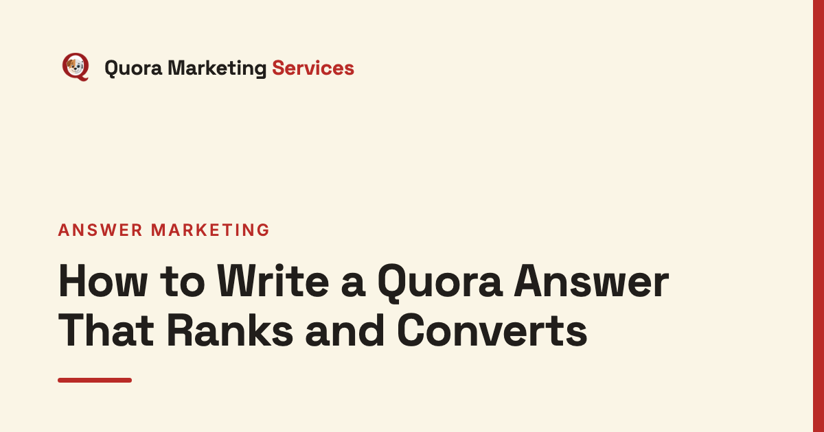 How to Write a Quora Answer That Ranks and Converts