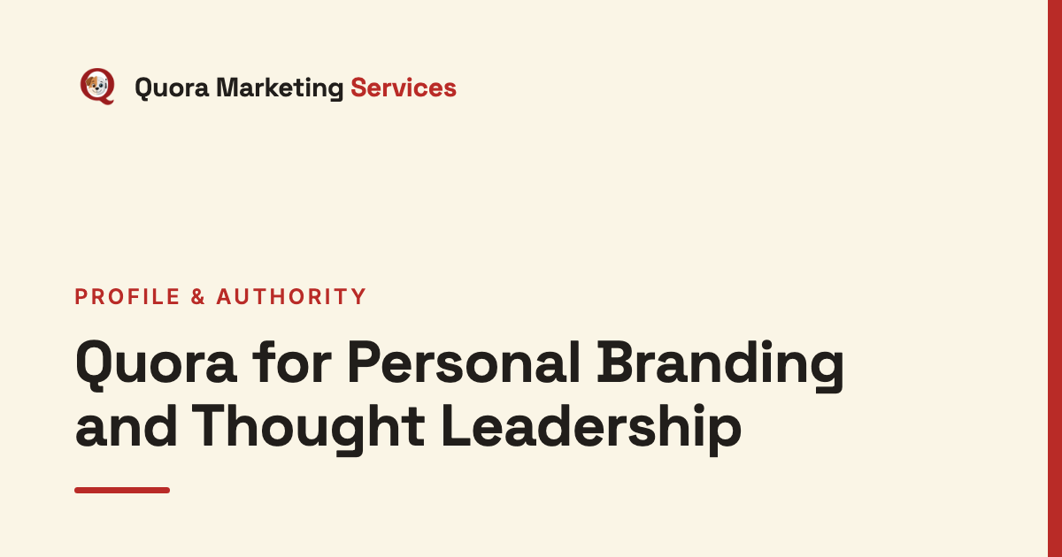 Quora for Personal Branding and Thought Leadership