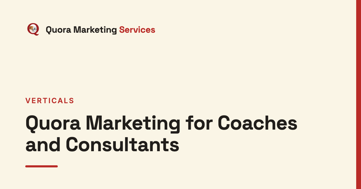 Quora Marketing for Coaches and Consultants