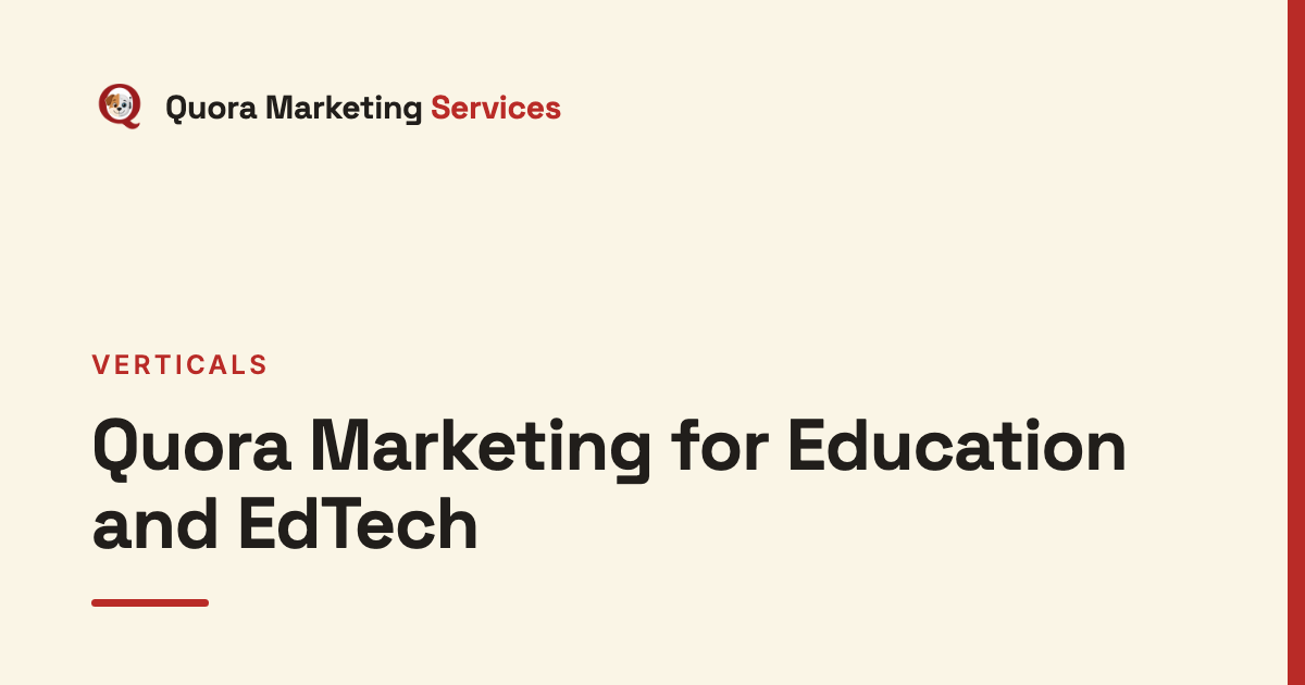 Quora Marketing for Education and EdTech