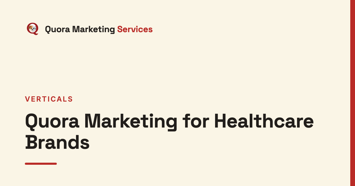 Quora Marketing for Healthcare Brands