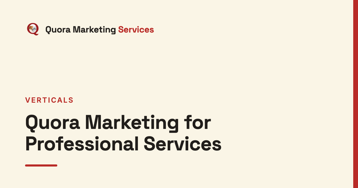 Quora Marketing for Professional Services
